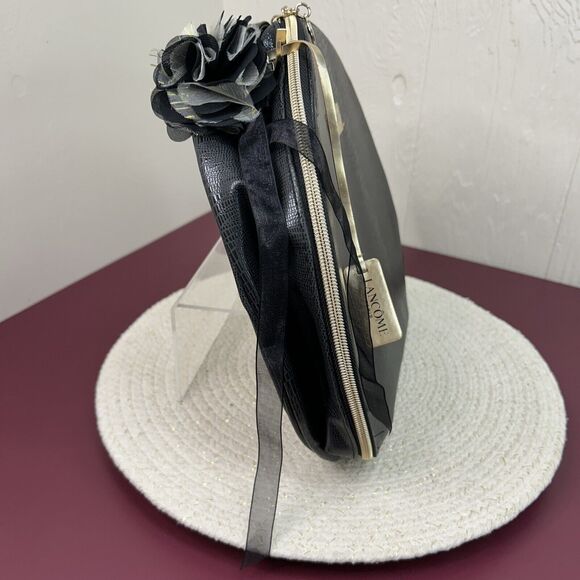 Lancome Paris Make-Up Bag Travel Case Cosmetic Round Zippered Zip Around Handle - Picture 2 of 8